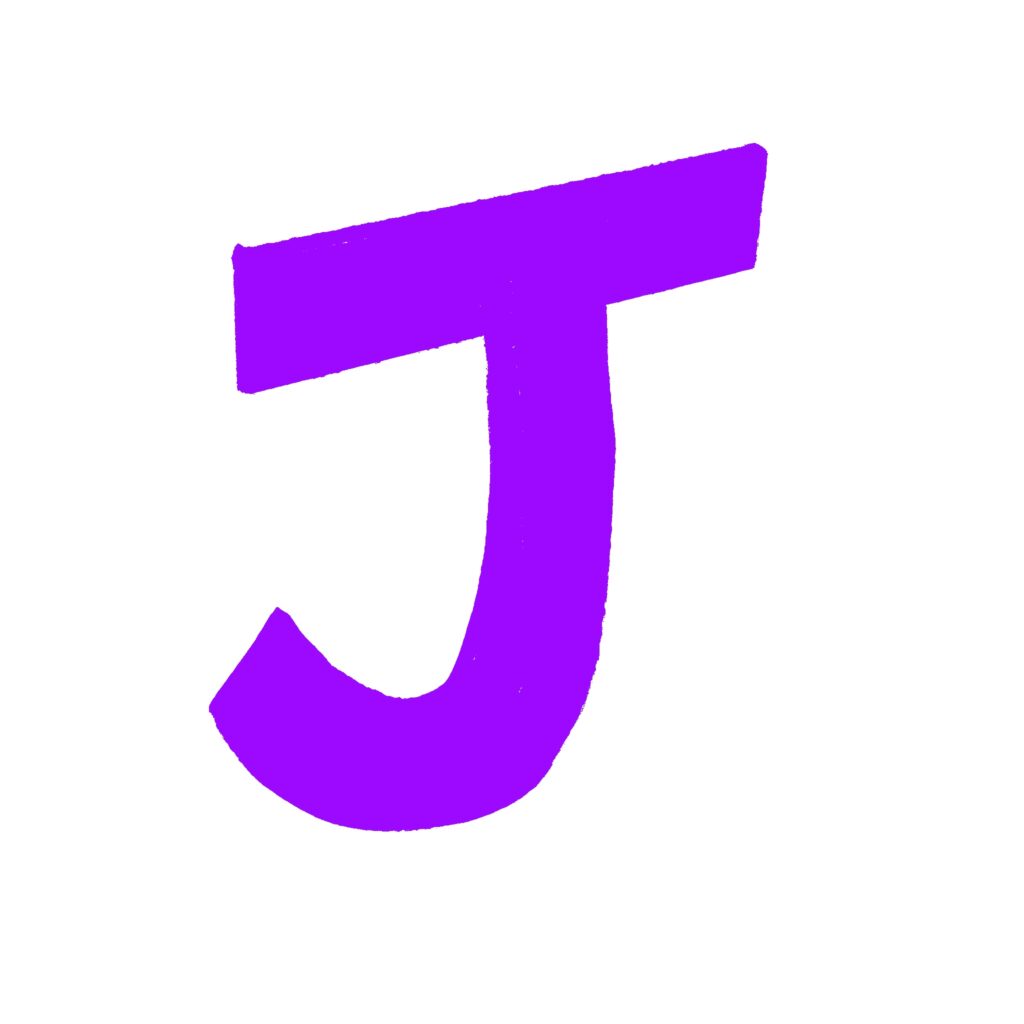 黄色で描かれた手書き風の「J」