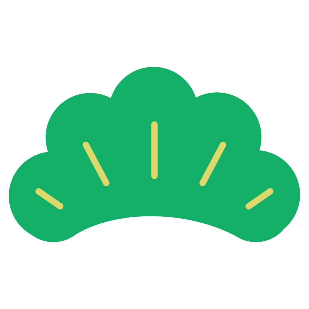 長寿の象徴とされる松の葉を、扇