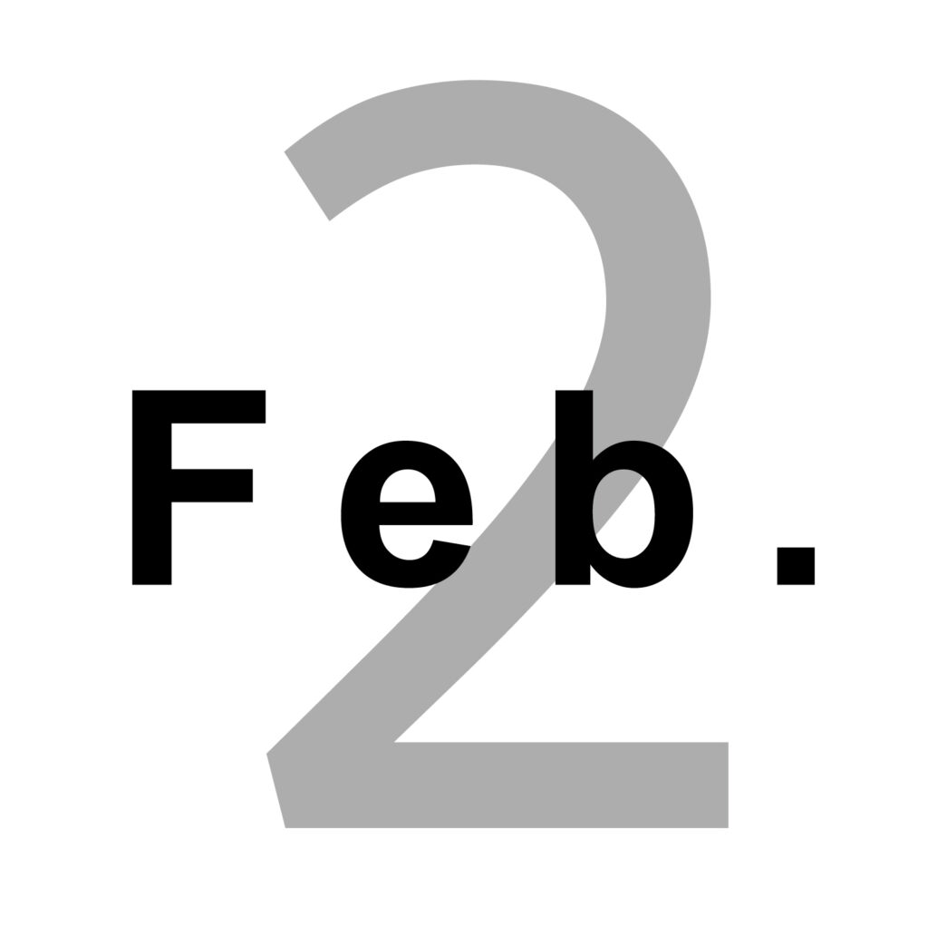 2月を表すおしゃれな月の表示ア