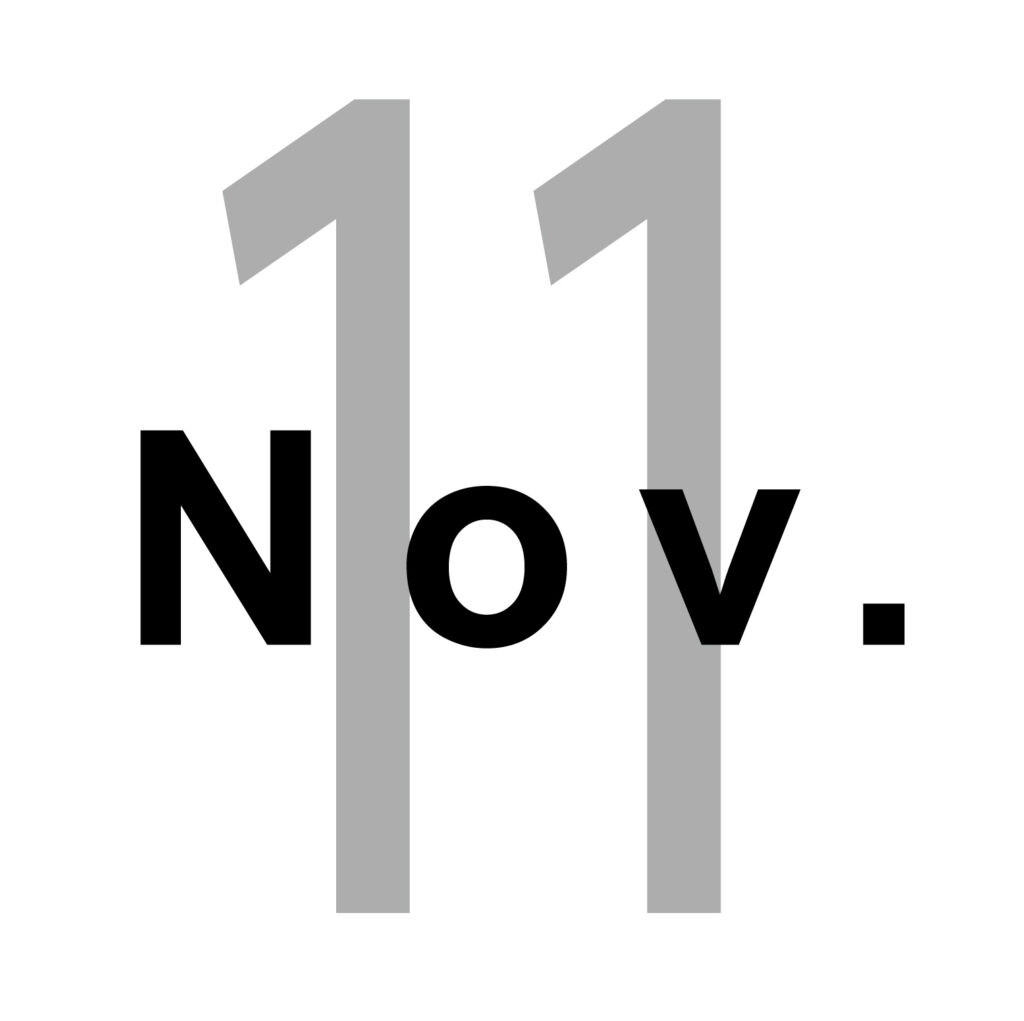 １１月を表すおしゃれな月の表示