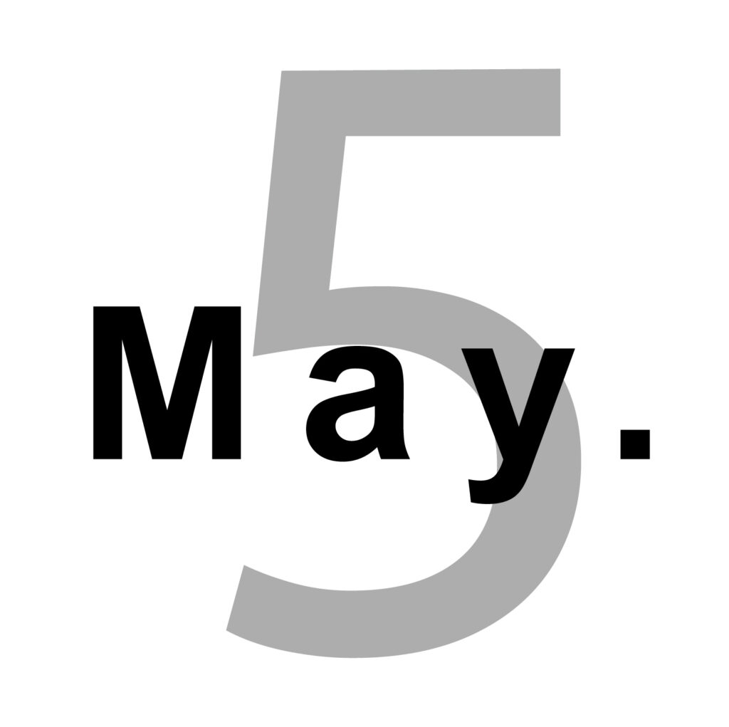 ５月を表すおしゃれな月の表示ア