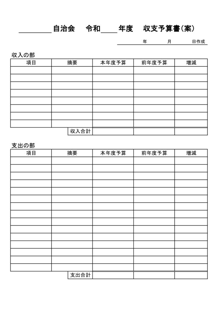 予算案の作り方解説付き！収支予