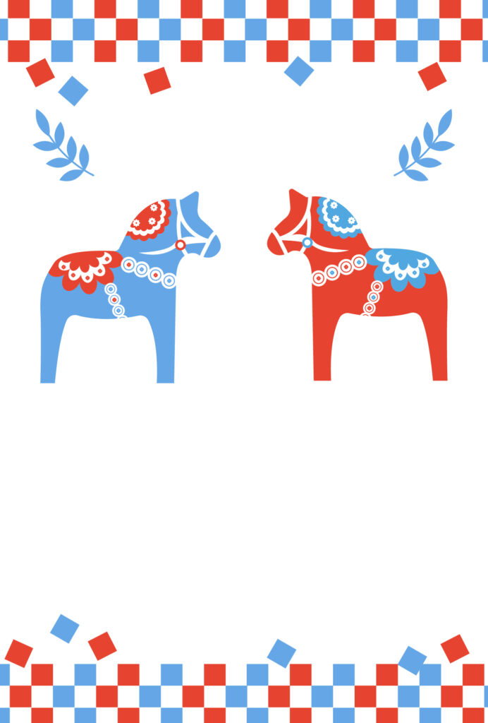 年賀状 2026年（丙午・午年）イラスト入り年賀状の素材 2026年