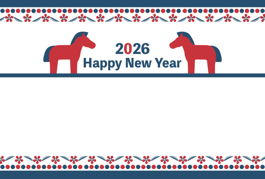 年賀状 2026年（丙午・午年）イラスト入り年賀状の素材 2026年