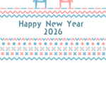 年賀状 2026年（丙午・午年）イラスト入り年賀状の素材 馬