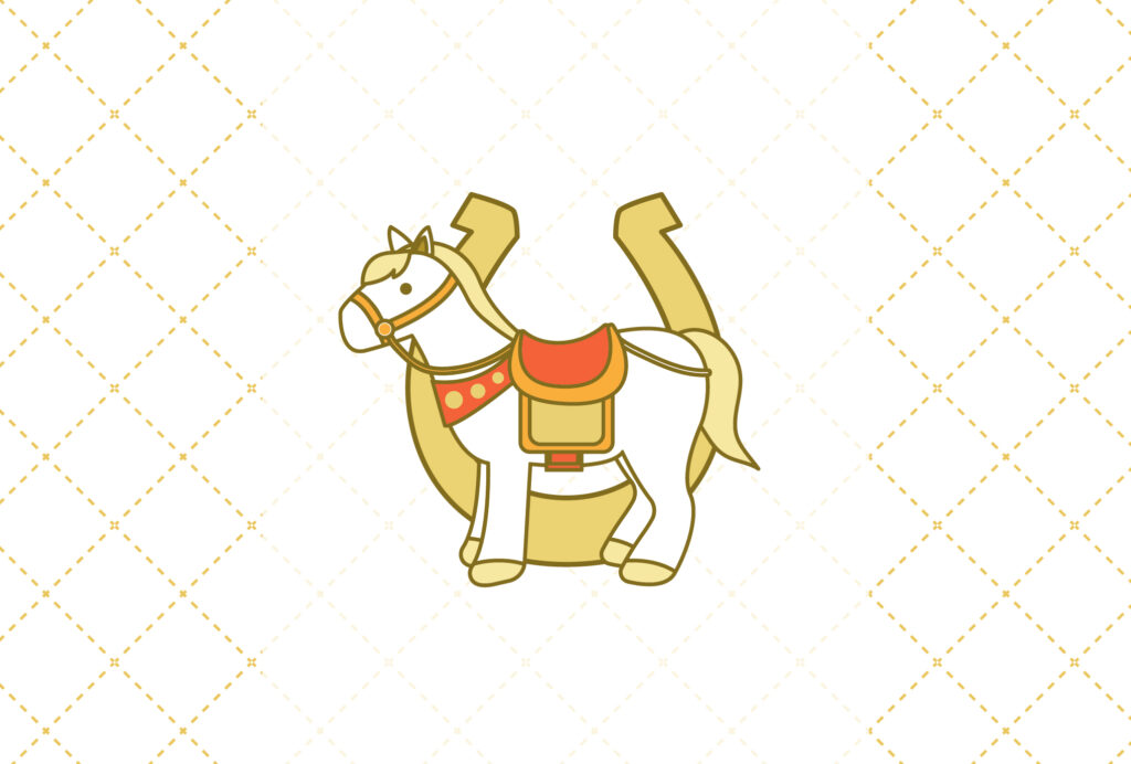 年賀状 2026年（丙午・午年）イラスト入り年賀状の素材 新年の挨拶