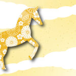 年賀状 2026年（丙午・午年）イラスト入り年賀状の素材 馬