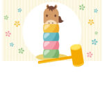 年賀状 2026年（丙午・午年）イラスト入り年賀状の素材 家族