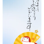 年賀状 2026年（丙午・午年）イラスト入り年賀状の素材 馬