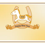 年賀状 2026年（丙午・午年）イラスト入り年賀状の素材 店名