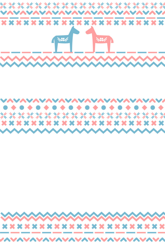 年賀状 2026年（丙午・午年）イラスト入り年賀状の素材 北欧