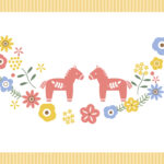 年賀状 2026年（丙午・午年）イラスト入り年賀状の素材 馬