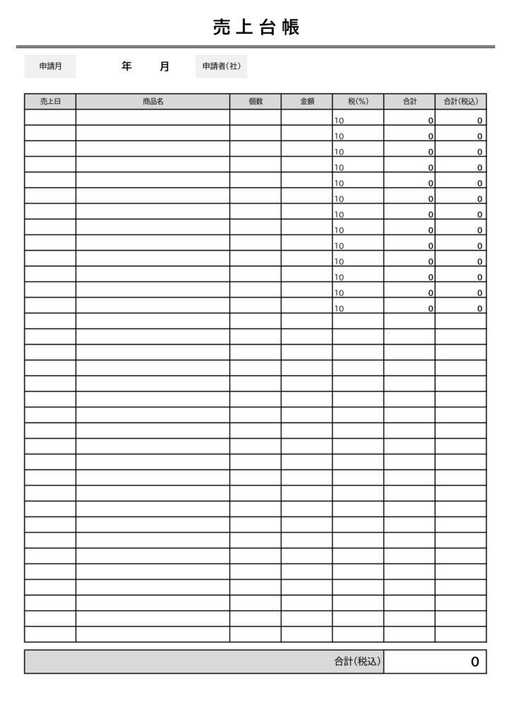 給付金・補助金申請に使える「売