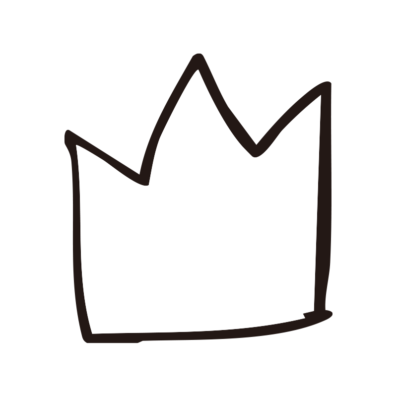 ゆるい手書き風の王冠のイラスト