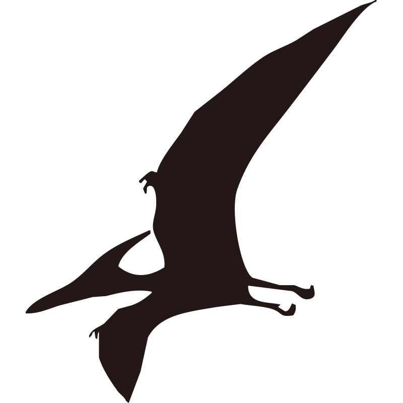 空を飛ぶ翼竜、プテラノドンが翼