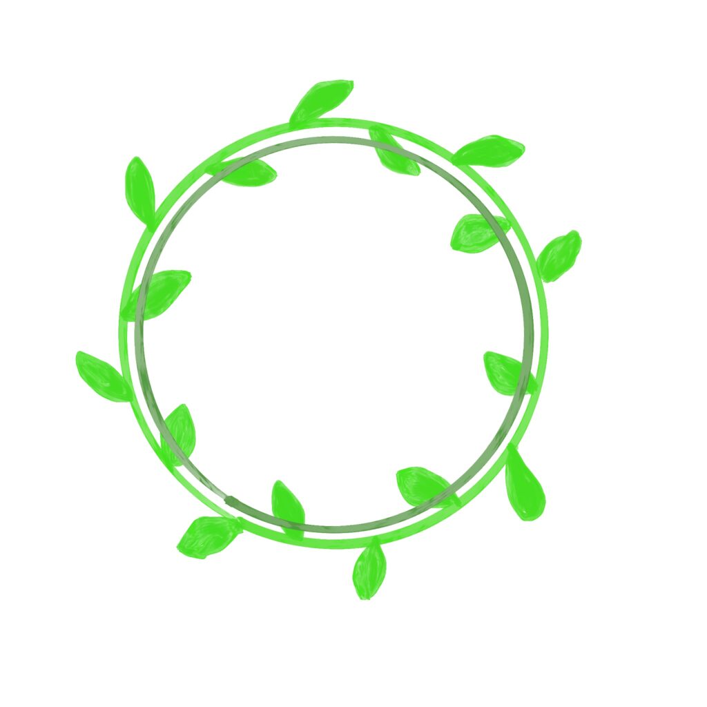 明るいグリーンの葉が円形に連な