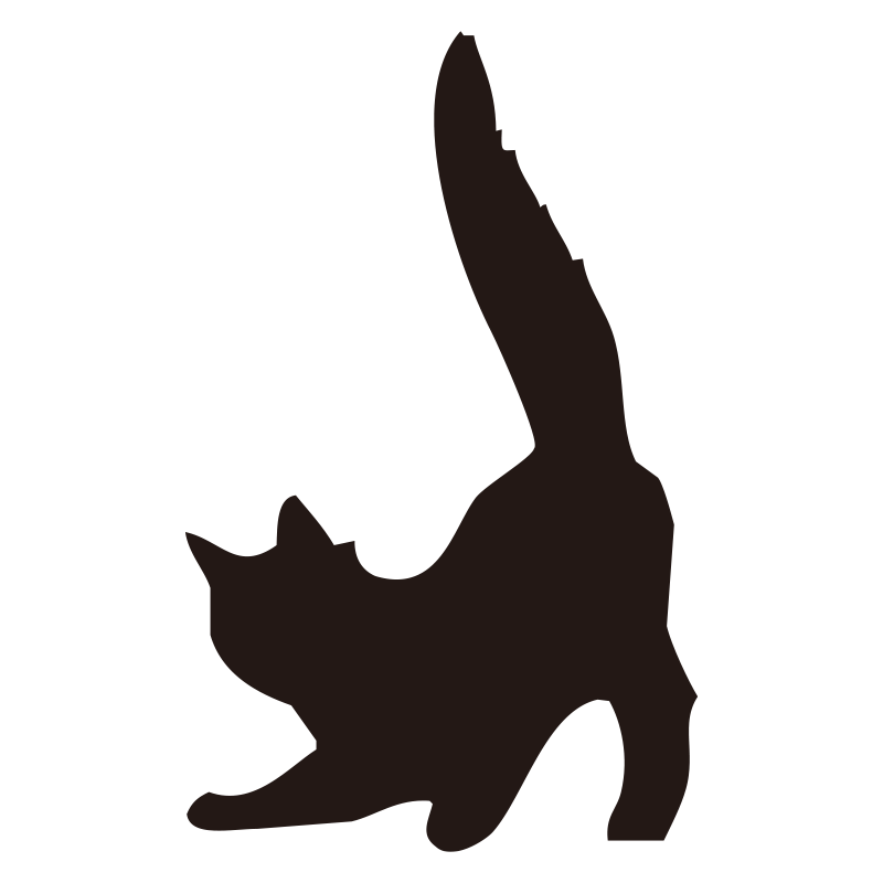 体を伸ばす猫のおしりとしっぽに