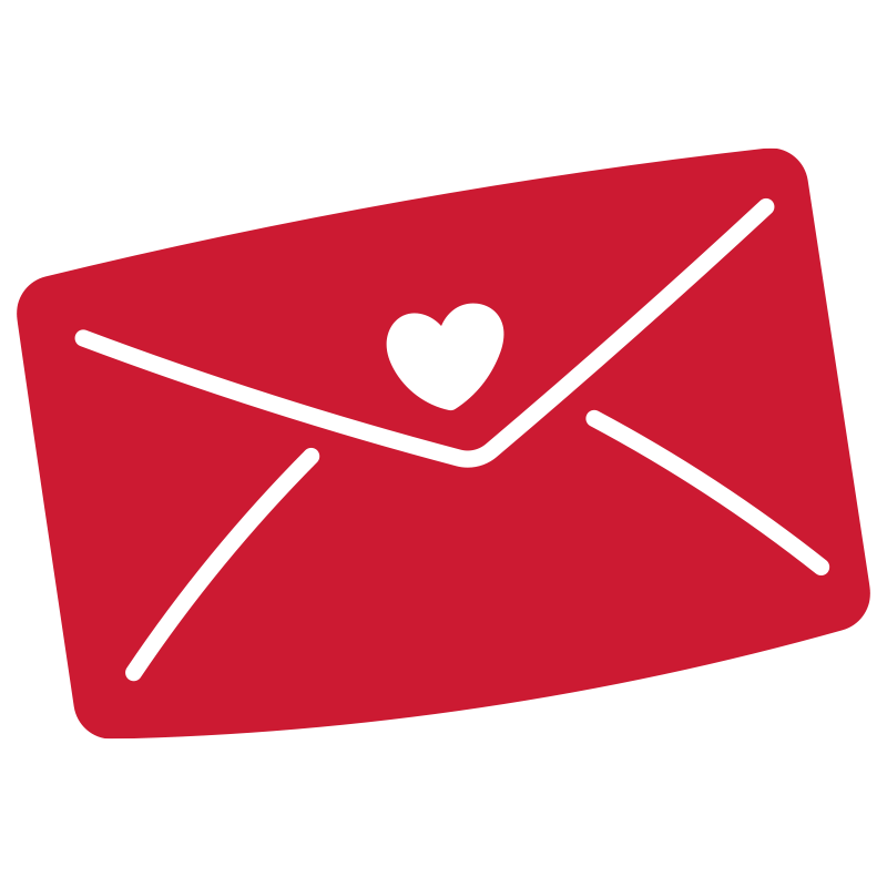 ハートのマークが封緘にあしらわ