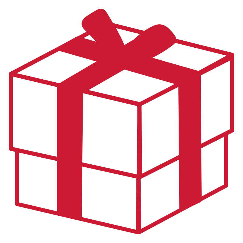 赤いリボンがかけられた、シンプ