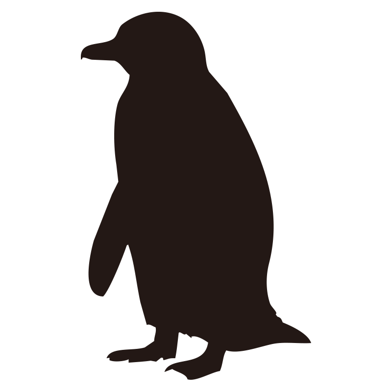 ペンギンの立ち姿を横から捉えた