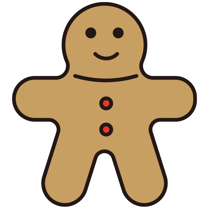 茶色の生地色と太い黒い縁取りで