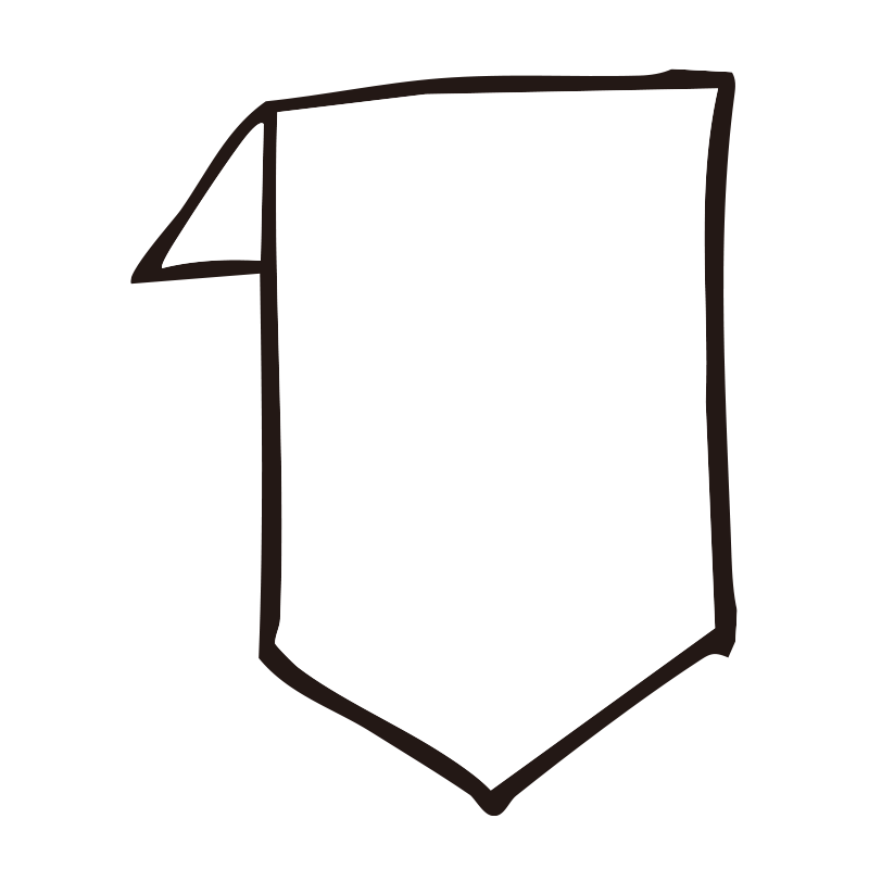 シンプルな縦型のタグ（リボン）