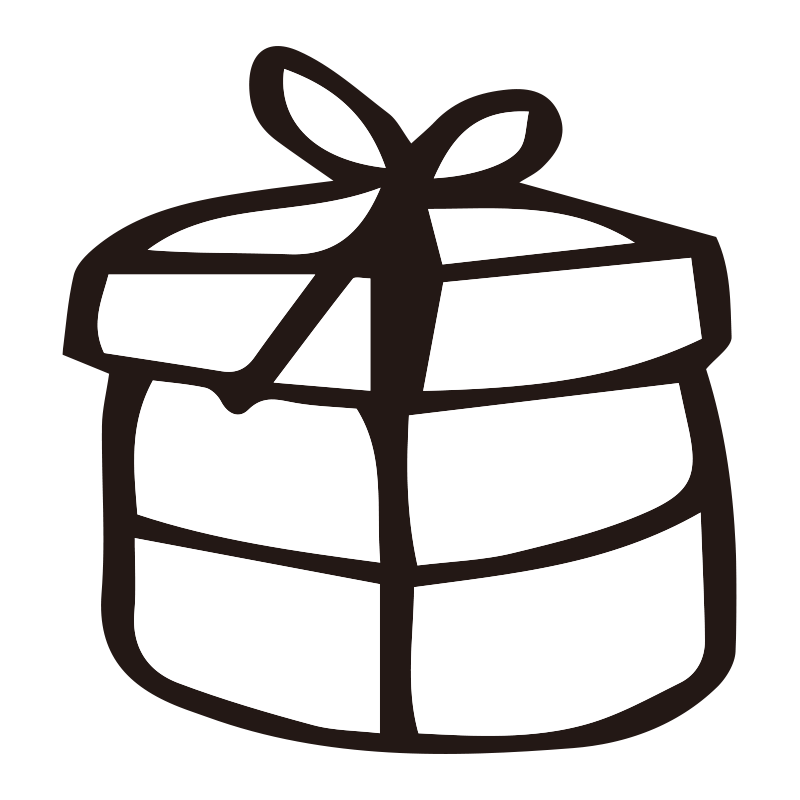 太めの線で描かれた、シンプルで