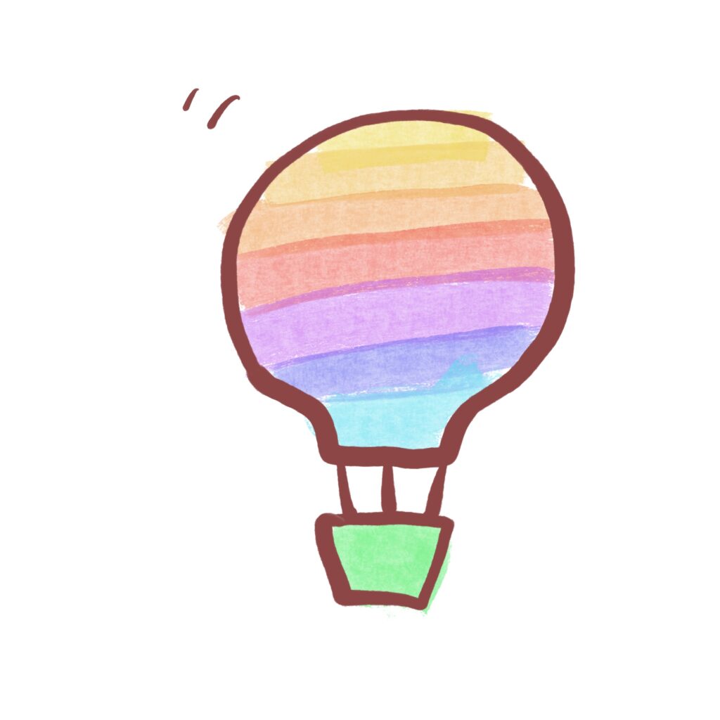 やさしいクレヨン調の質感で描か