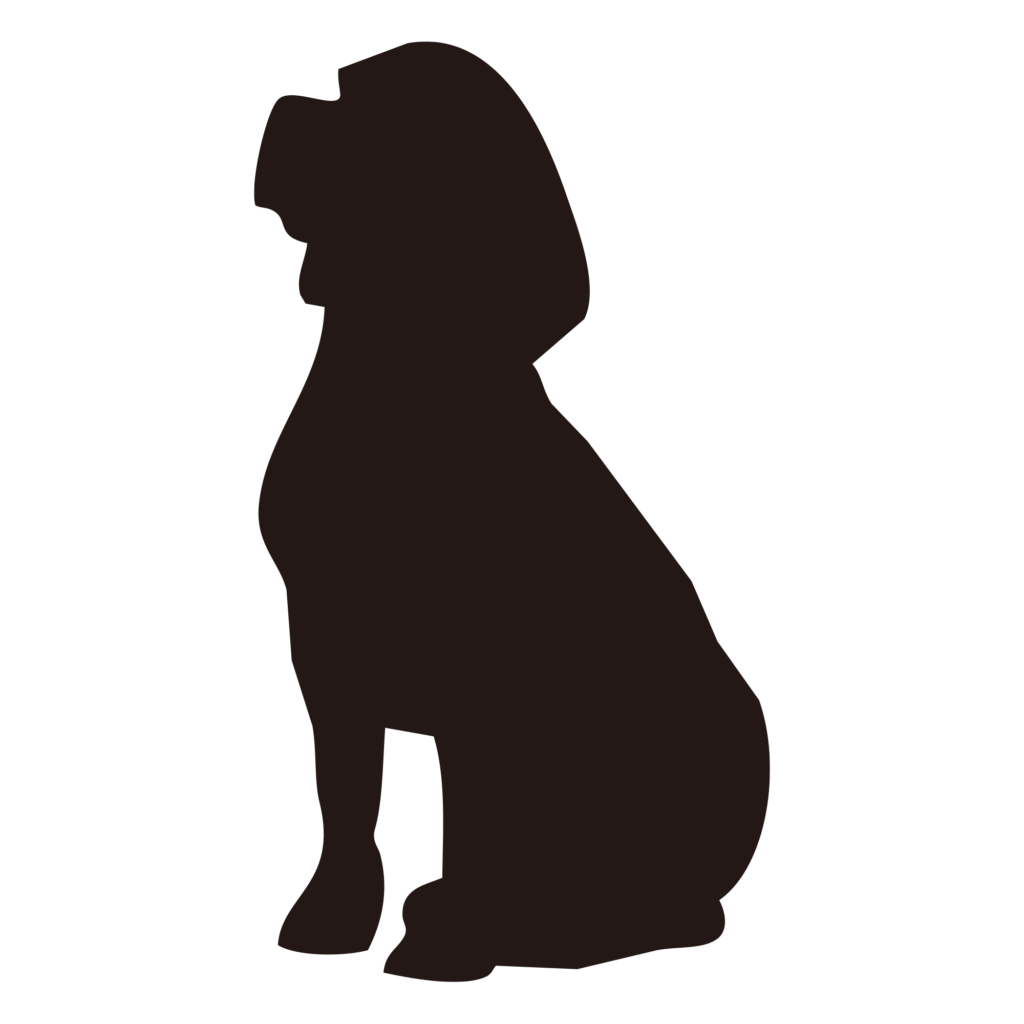 ちょこんと座るビーグルのシルエ