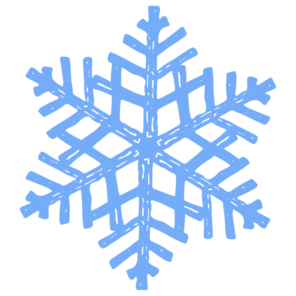 手書き風の温かみがある、青い雪