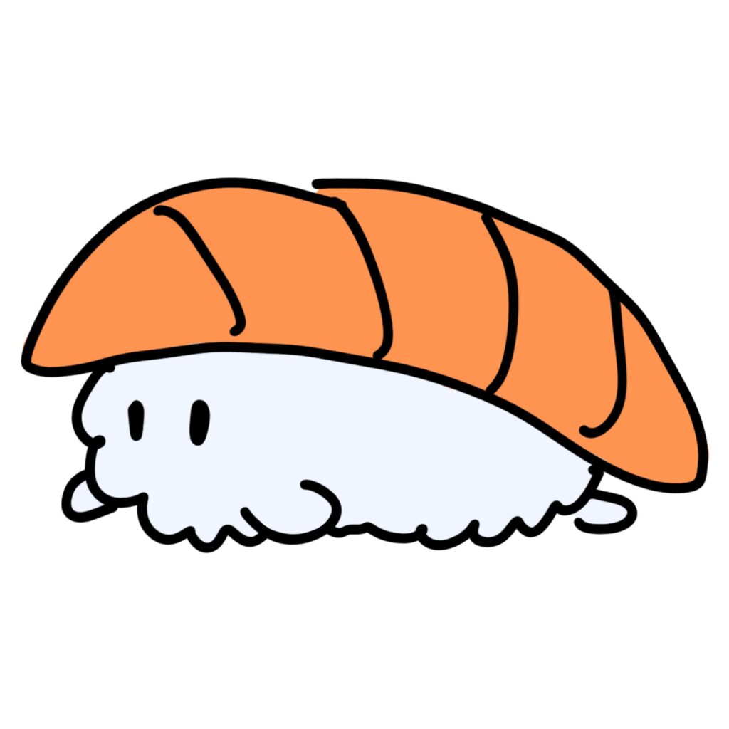 オレンジ色のネタをのせたお寿司