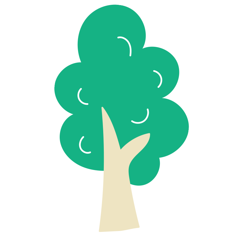 爽やかな緑色の葉と太いベージュ