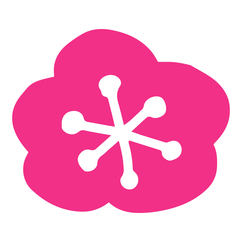 シンプルに描かれたピンクのお花