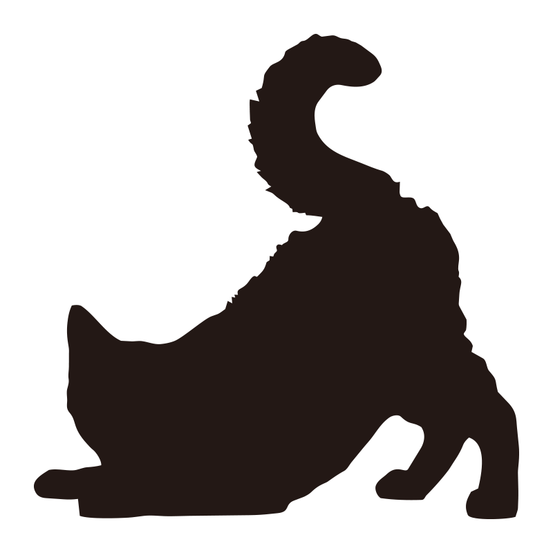 白と黒の背景に、太い胴体と天に