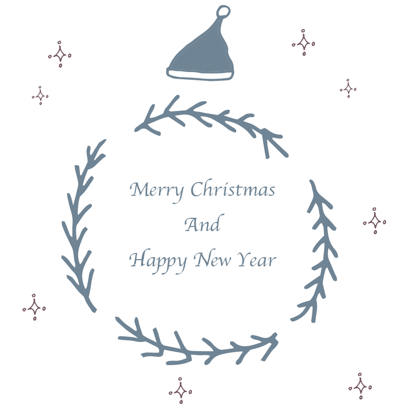 クリスマスと新年の挨拶が入った