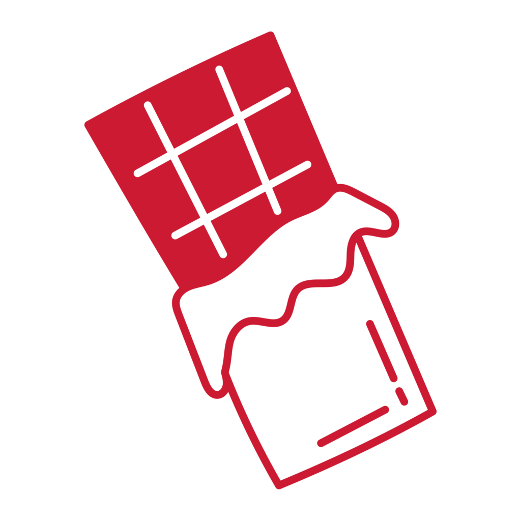 包み紙を少し剥いた状態の板チョ