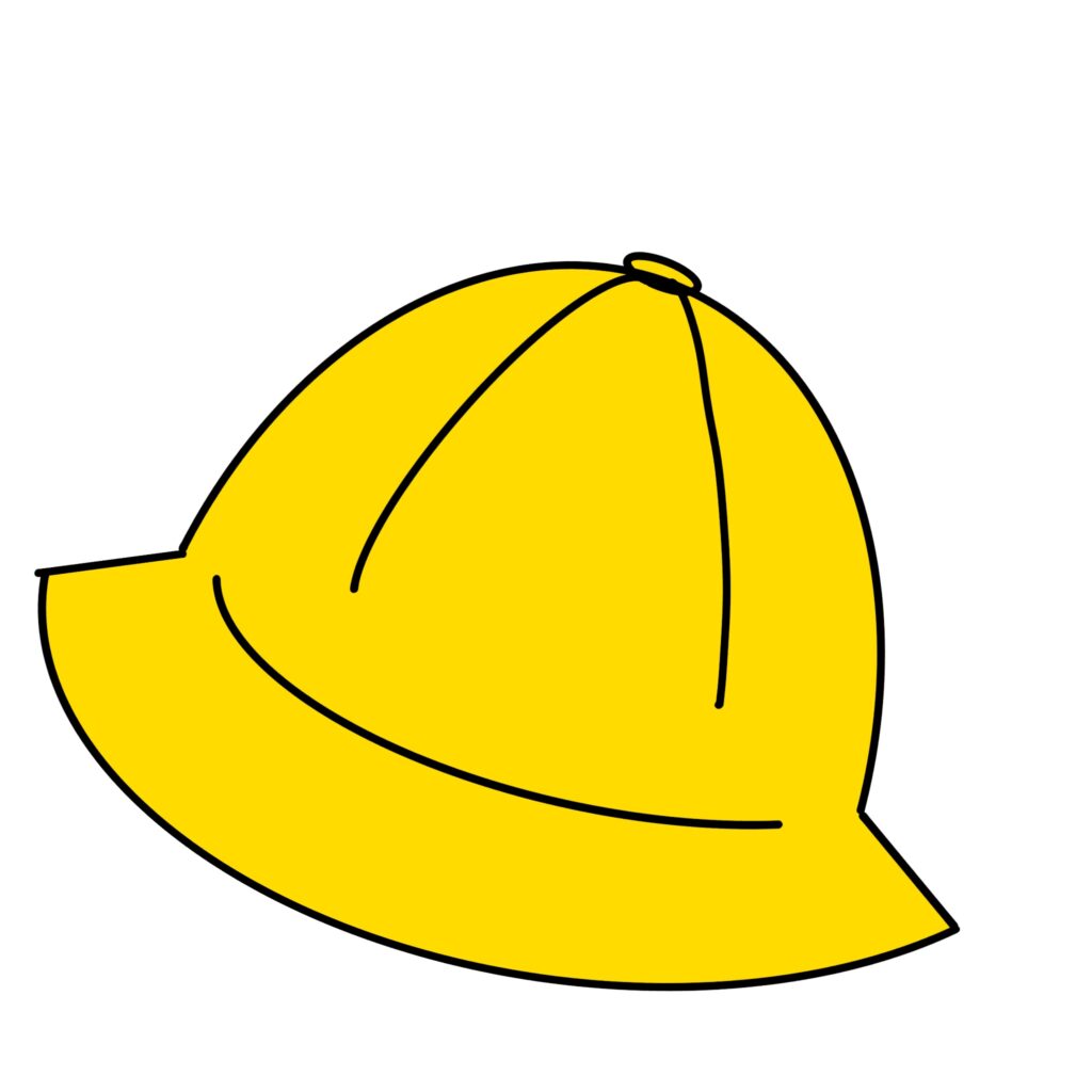 幼稚園で使われる黄色い帽子を、