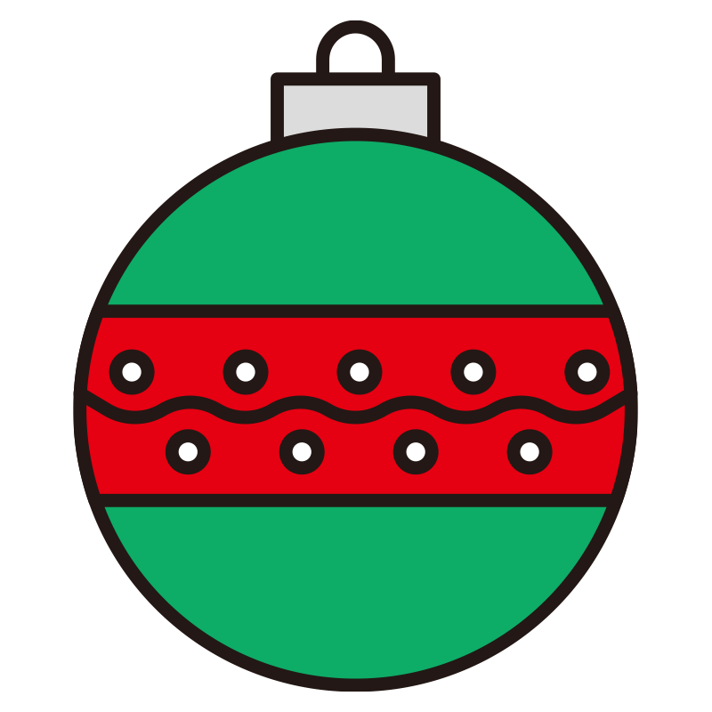 緑色をベースにした丸いクリスマ