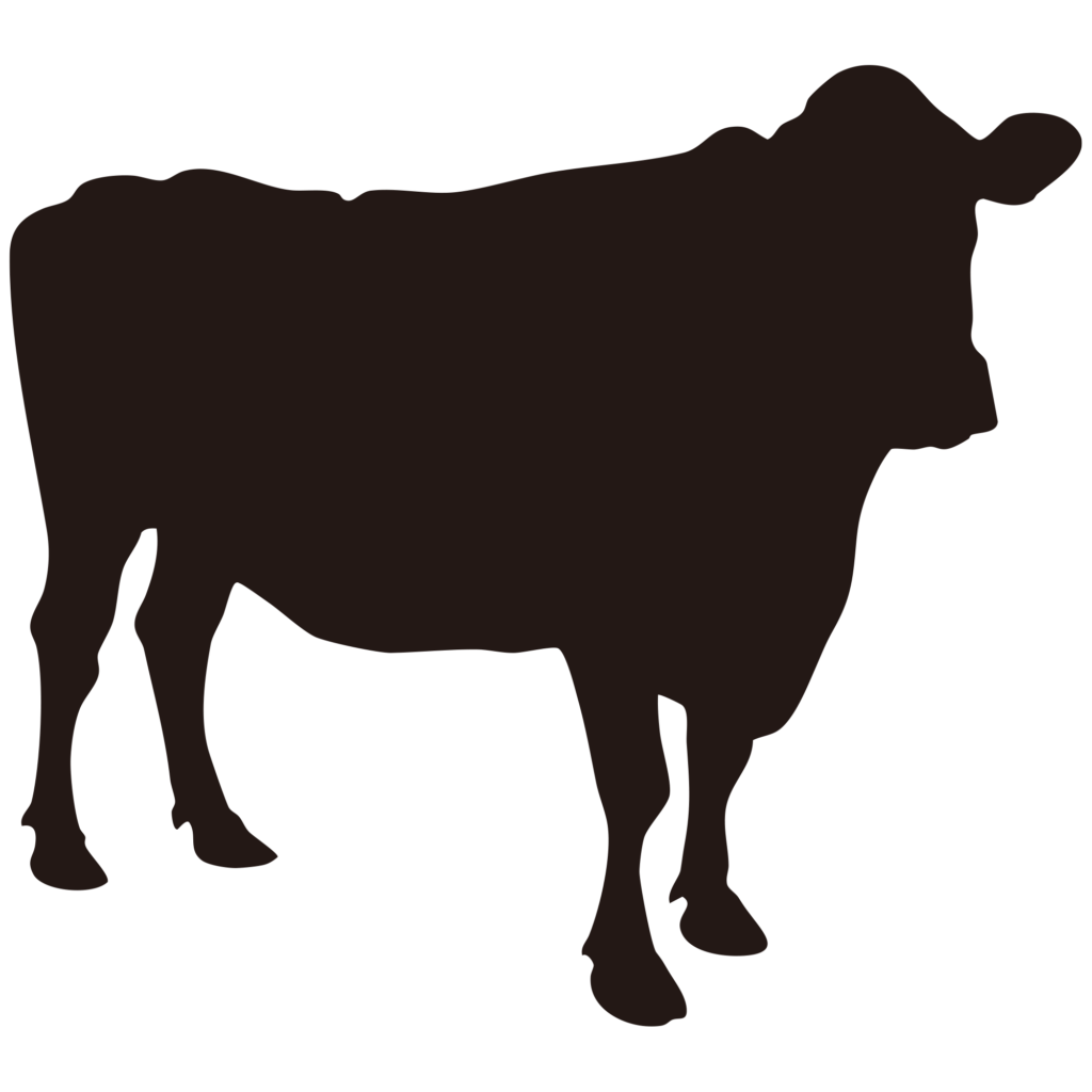 四本足でどっしりと立つ牛の力強