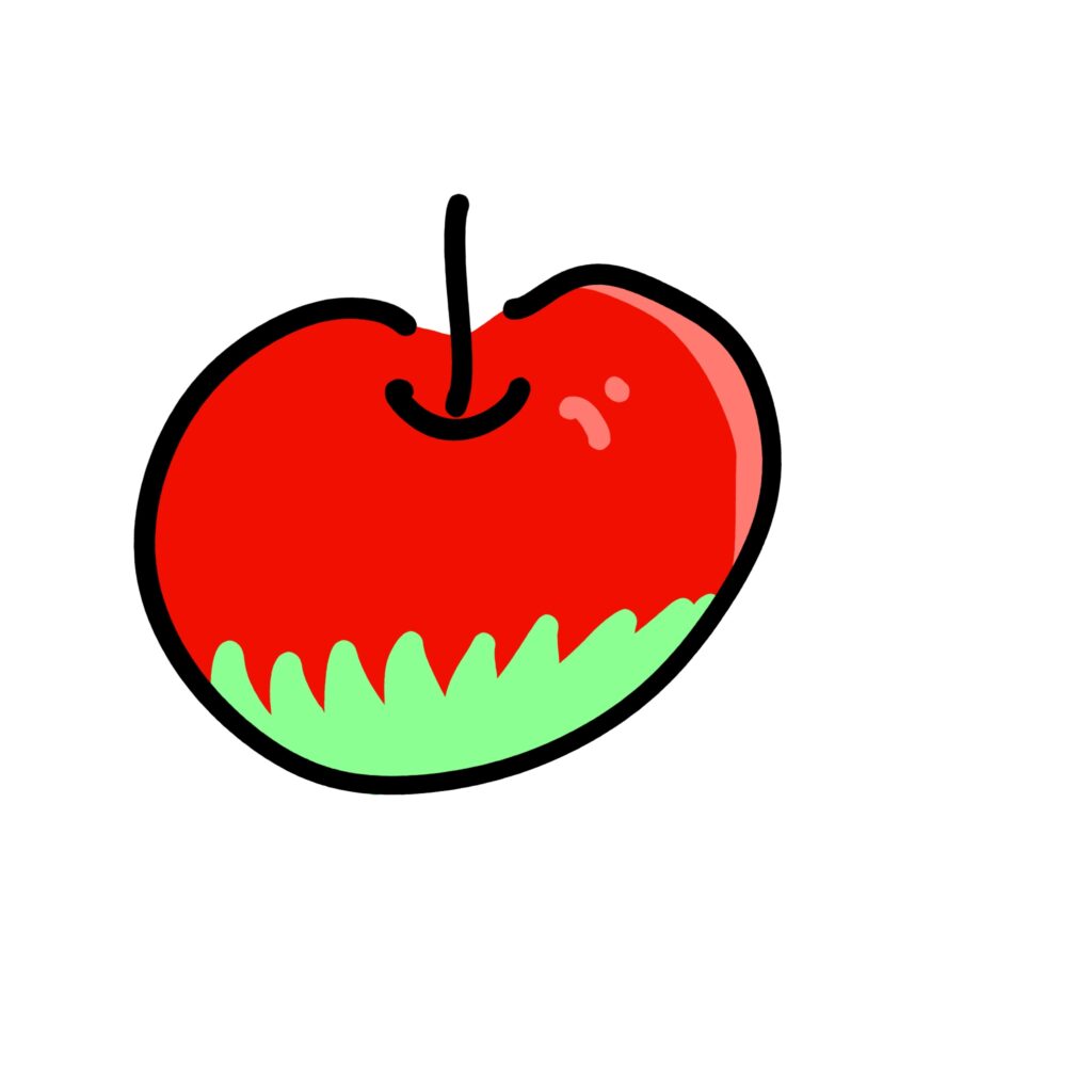 赤く熟したりんごをモチーフに、