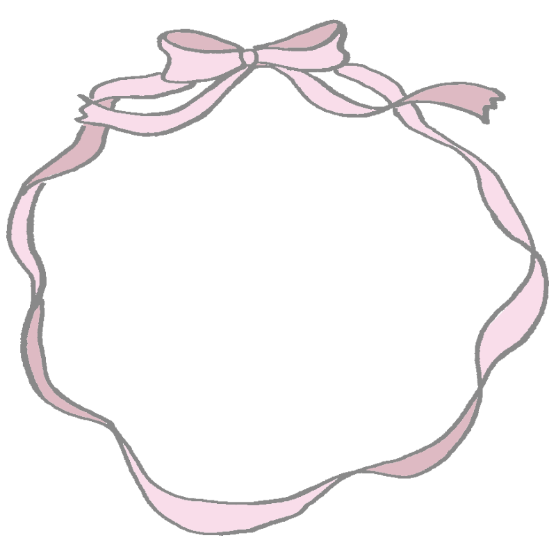 手書き風のフチが特徴的なリボン