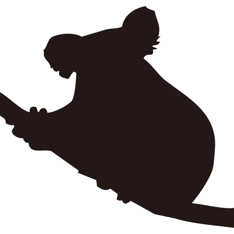 木にしがみつくコアラの愛らしい