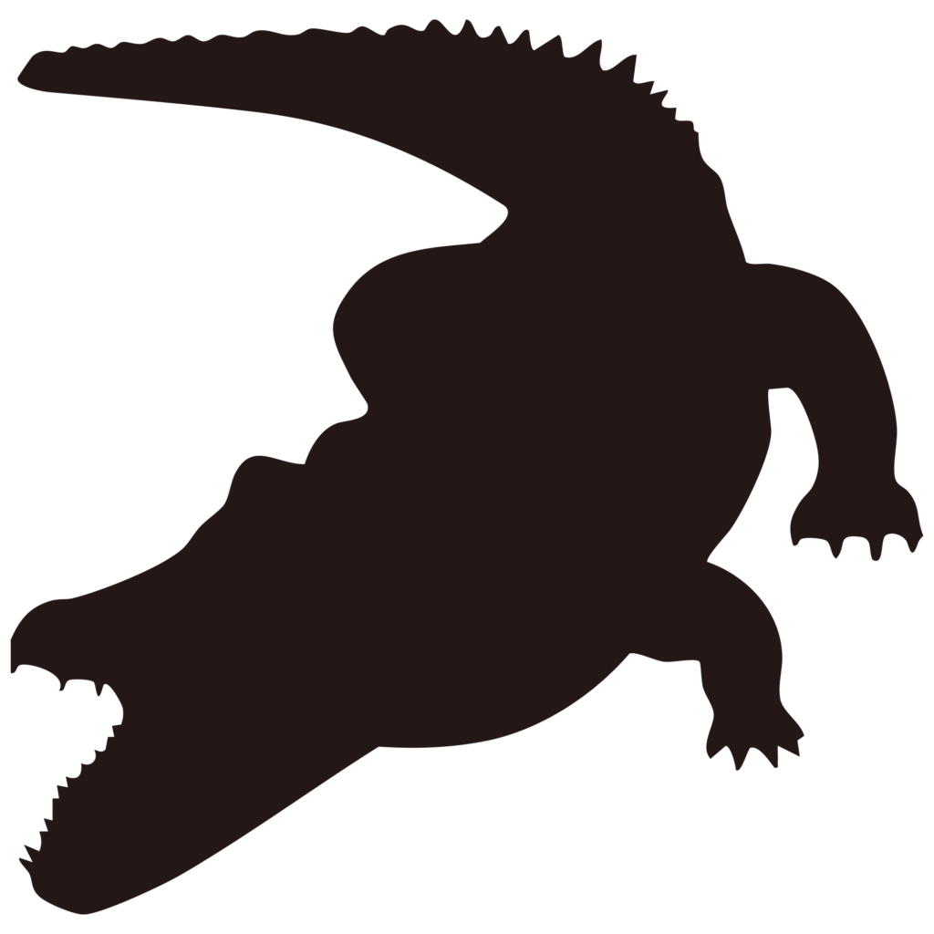 大きな口を開けて威嚇する、迫力