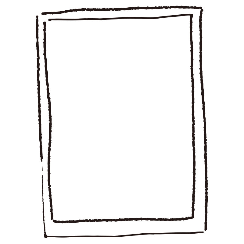 鉛筆やクレヨンで描いたような、