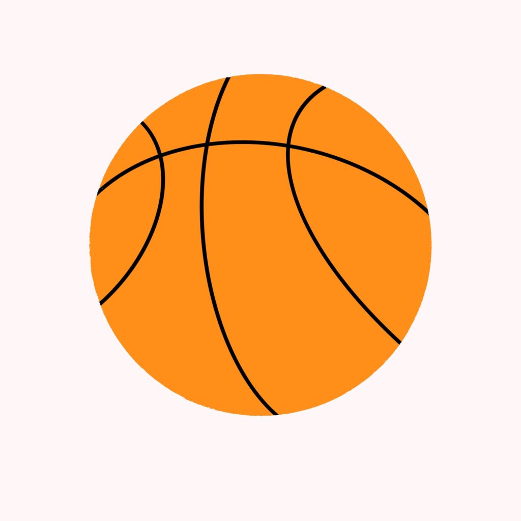 鮮やかなオレンジ色で描かれたバ