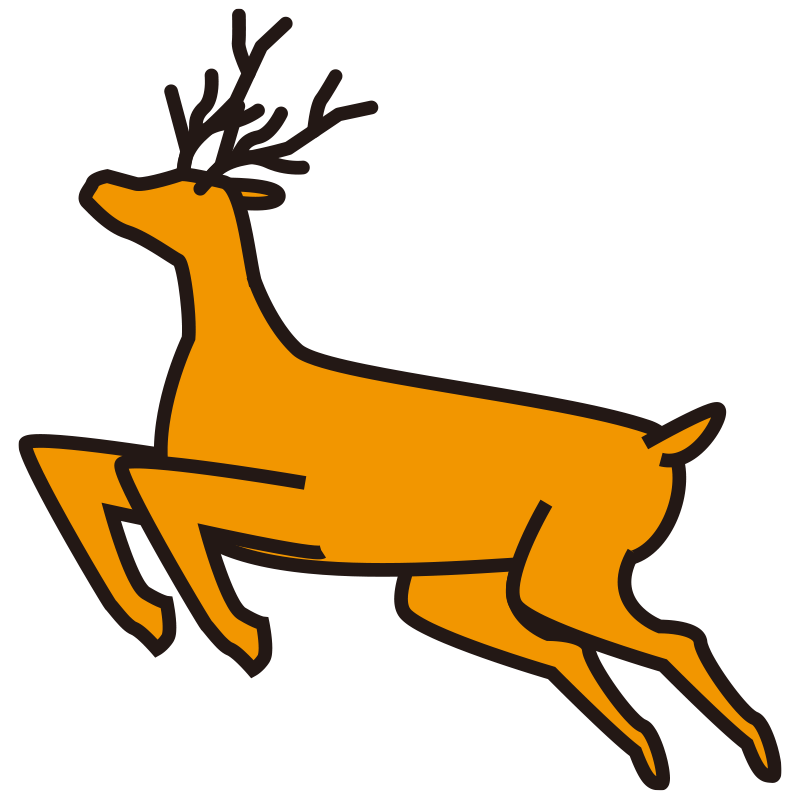 茶色がかったオレンジ色で描かれ