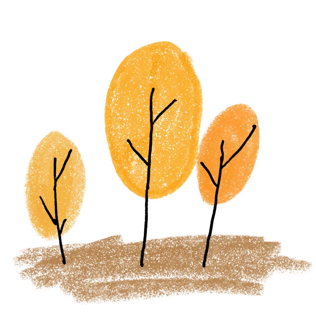 秋の景色をシンプルに切り取った