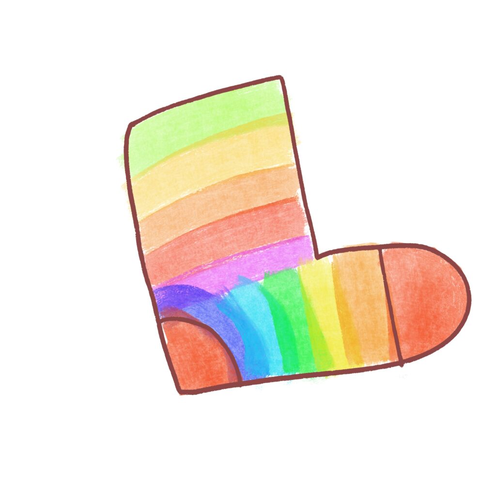 やわらかなクレヨン調のタッチで