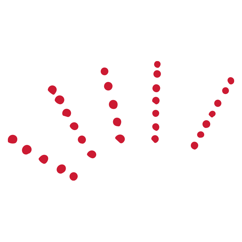 赤いドットが放射状に広がってい