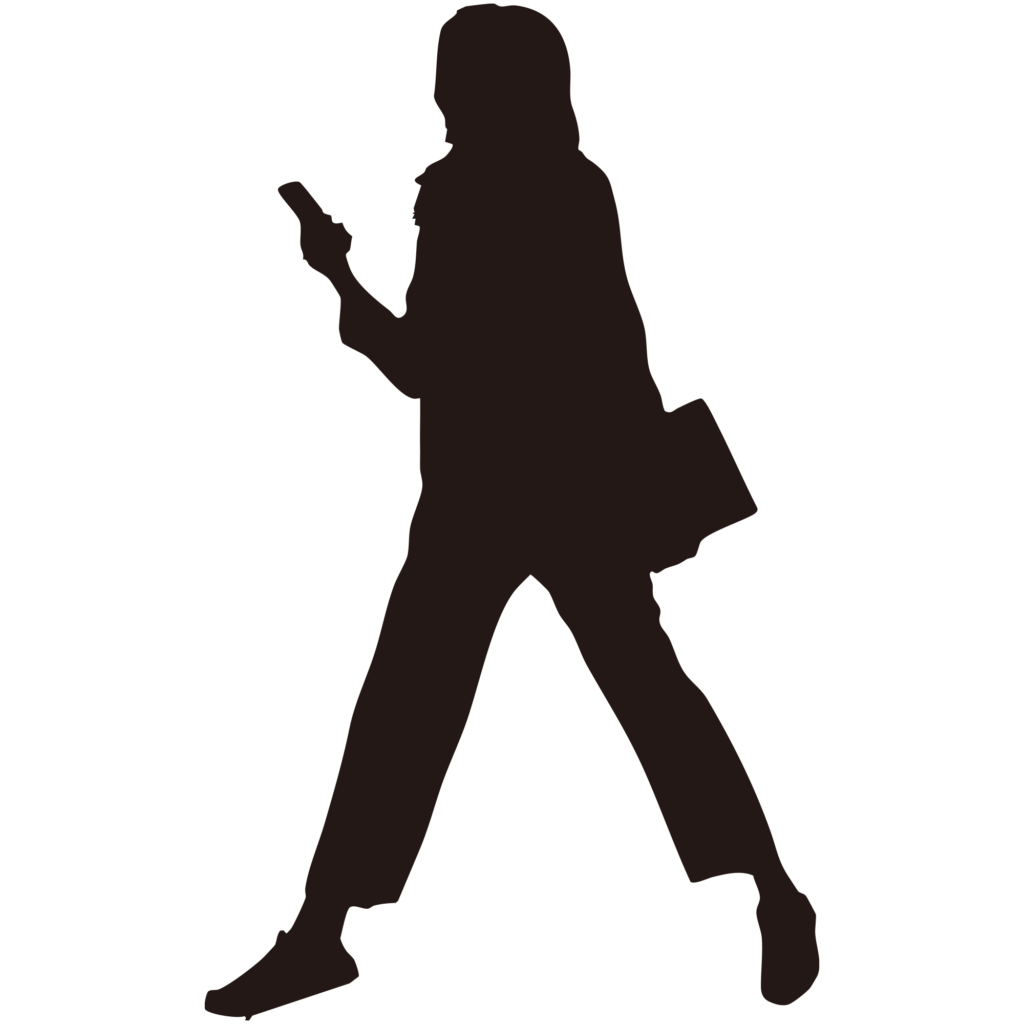 スマートフォンを手に持ち、軽や